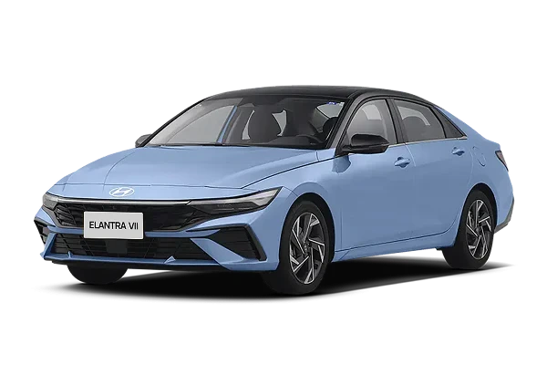 Hyundai Elantra VII (CN7) Рестайлинг — Голубой с черной крышей